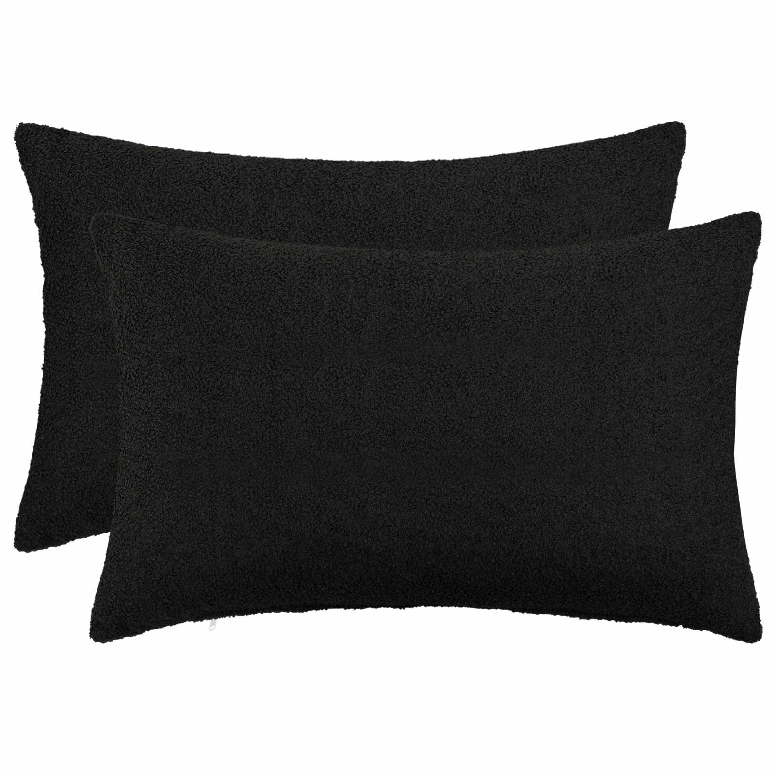 Presvlaka za jastuk 2 pcs HEERLEN Crna 40 x 60 cm Bouclé