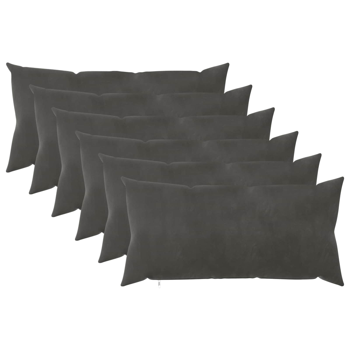 Presvlaka za jastuk 6 pcs HEERLEN Tamnosiva 40 x 80 cm Baršun