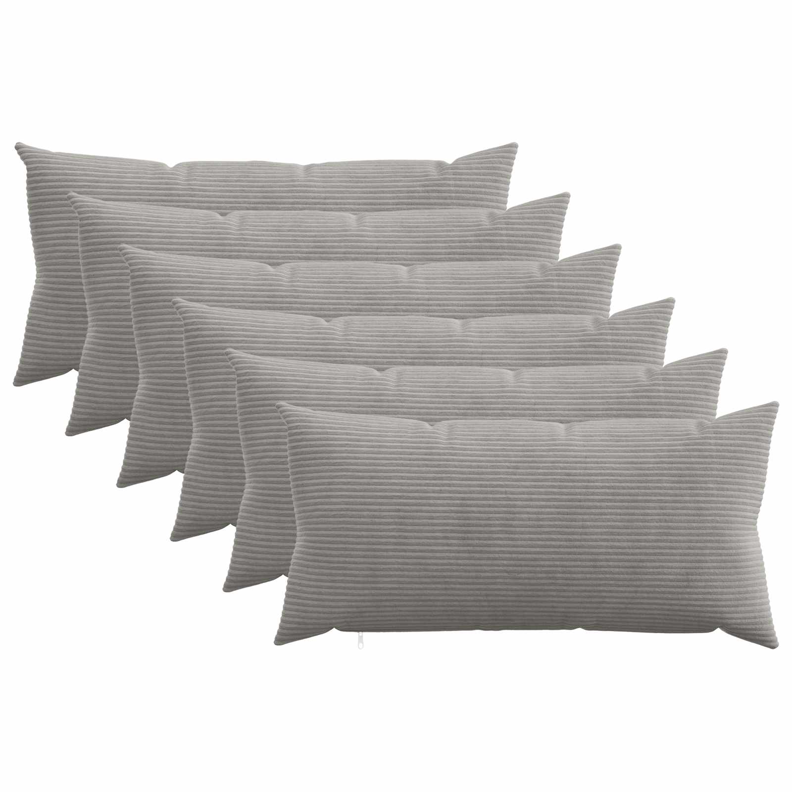 Presvlaka za jastuk 6 pcs HEERLEN Svjetlosiva 40 x 80 cm Kord