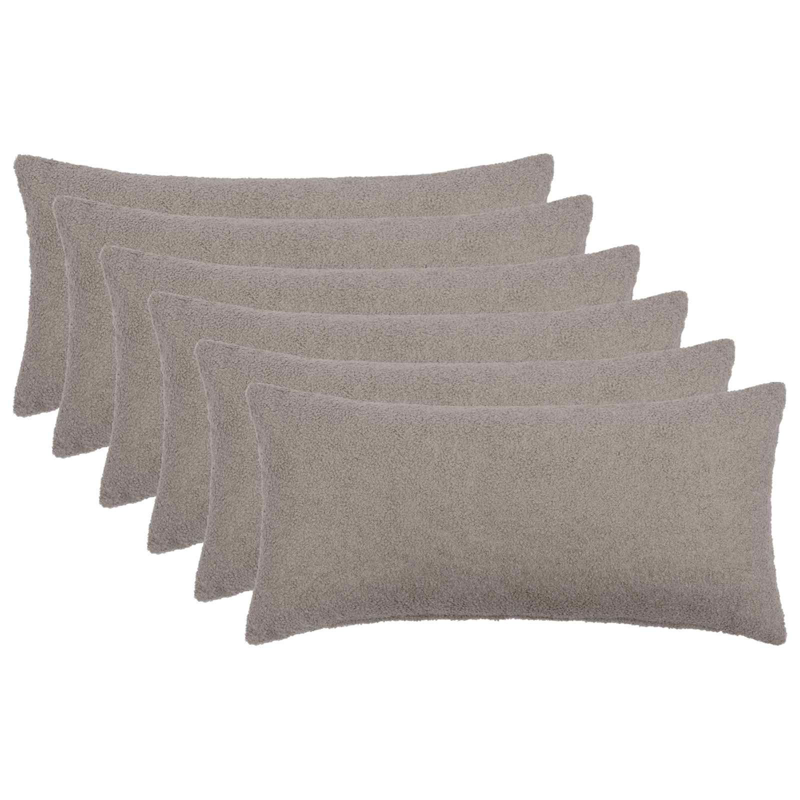 Presvlaka za jastuk 6 pcs HEERLEN Svjetlosiva 40 x 80 cm Bouclé