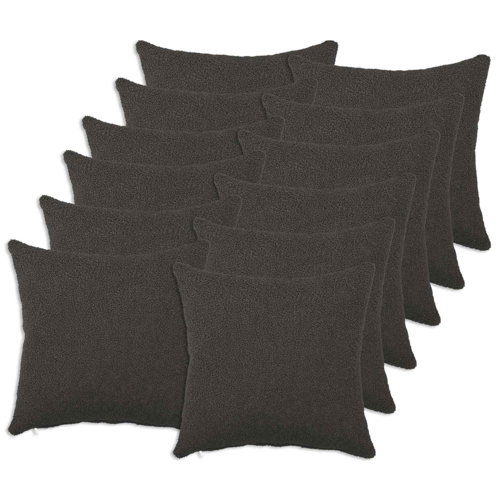 Presvlaka za jastuk 12 pcs HEERLEN Tamnosiva 45 x 45 cm Bouclé