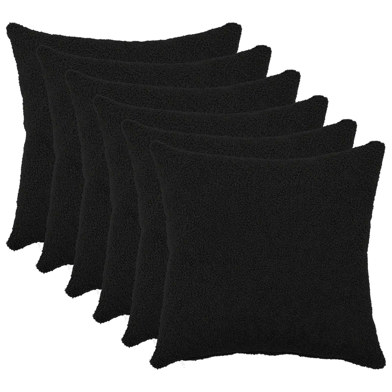 Presvlaka za jastuk 6 pcs HEERLEN Crna 45 x 45 cm Bouclé