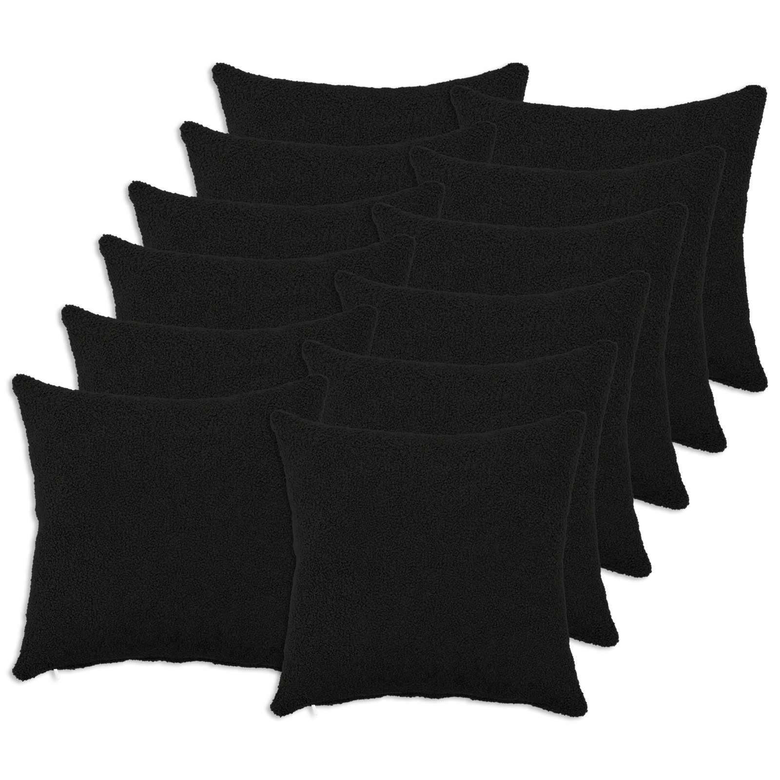Presvlaka za jastuk 12 pcs HEERLEN Crna 45 x 45 cm Bouclé