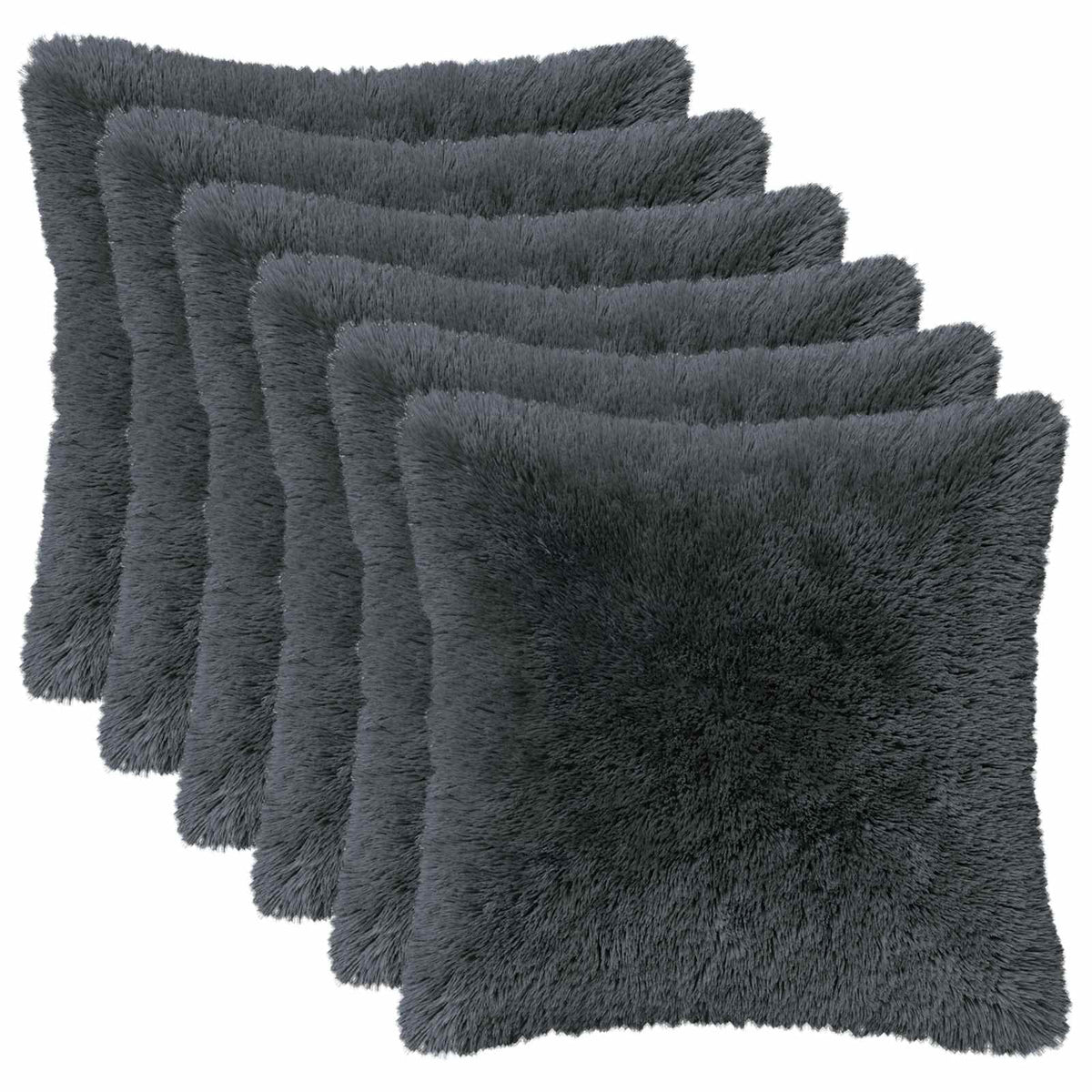 Presvlaka za jastuk 6 pcs HEERLEN Antracit 45 x 45 cm PV flis