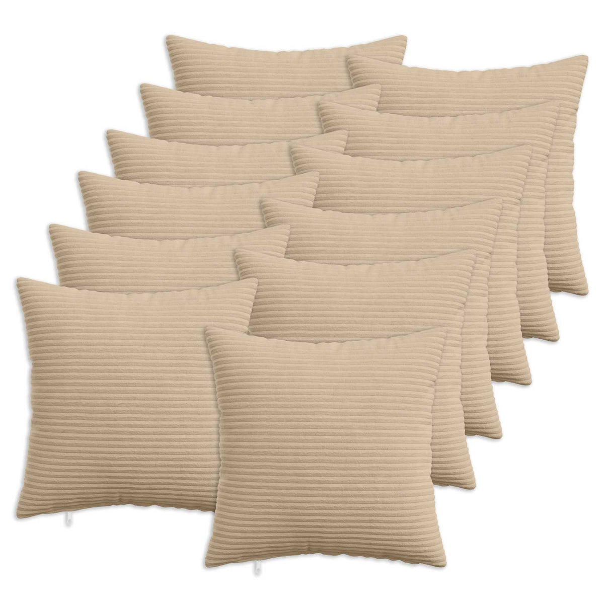 Presvlaka za jastuk 12 pcs HEERLEN Sivosmeđa 50 x 50 cm Kord
