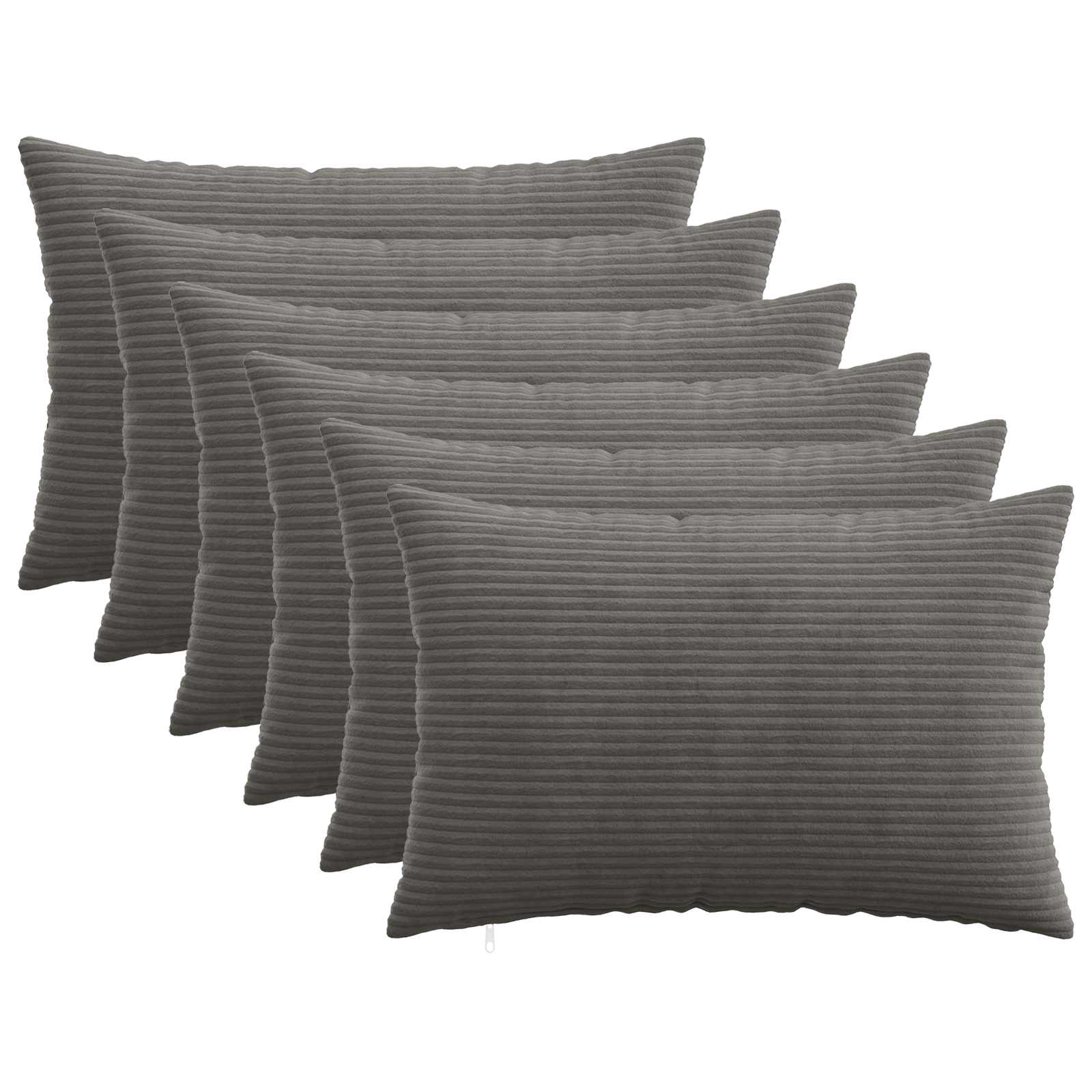 Presvlaka za jastuk 6 pcs HEERLEN Tamnosiva 50 x 75 cm Kord