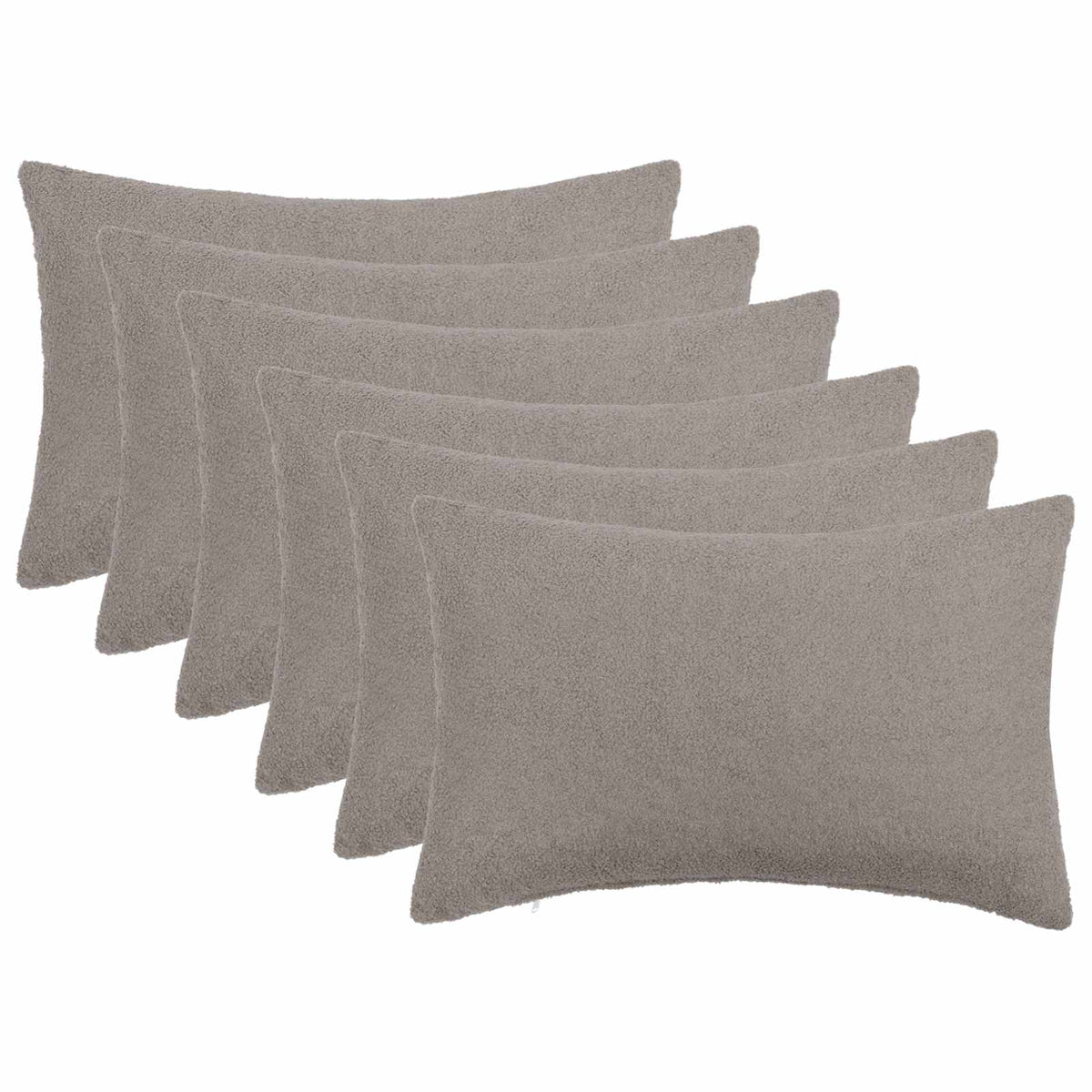 Presvlaka za jastuk 6 pcs HEERLEN Svjetlosiva 50 x 80 cm Bouclé
