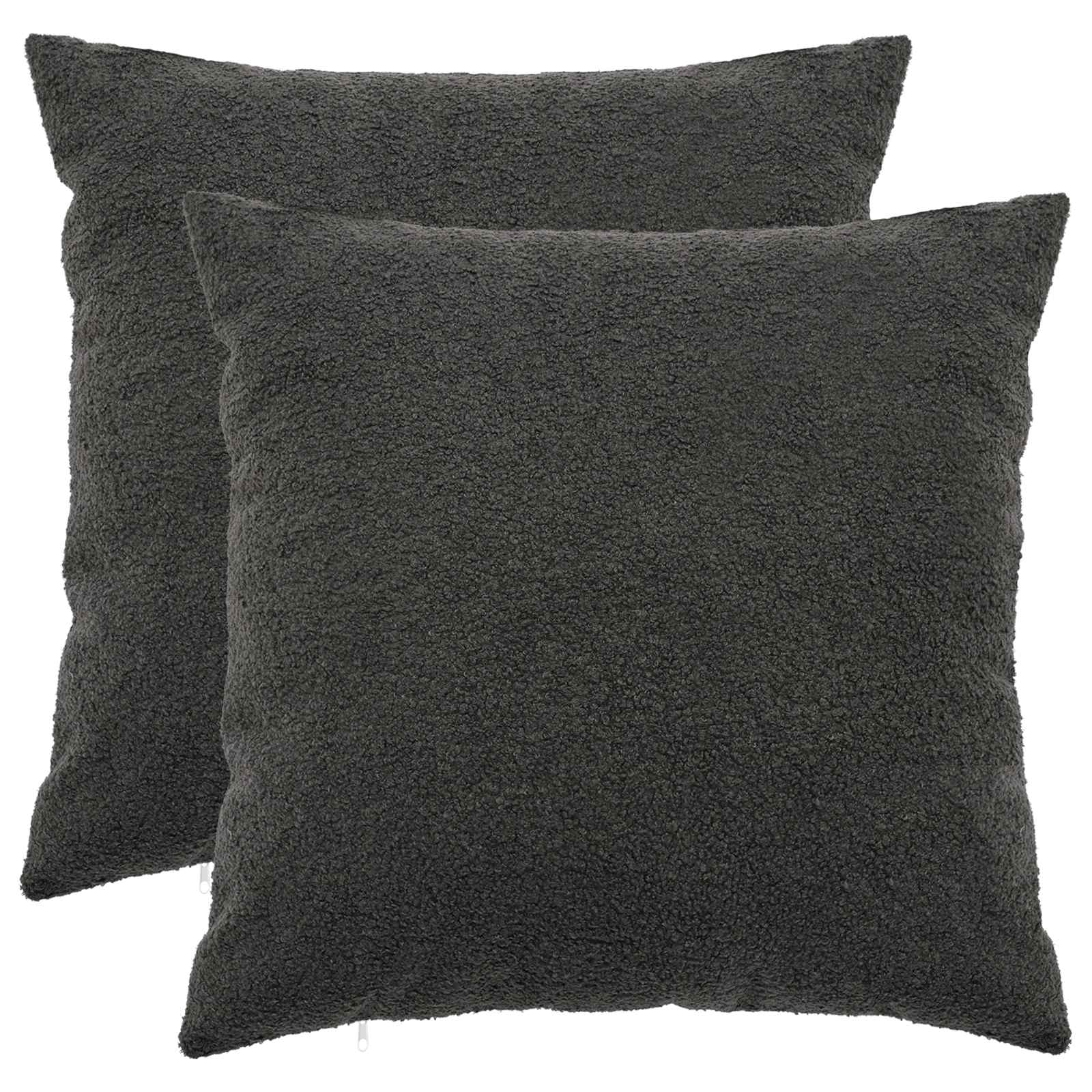 Presvlaka za jastuk 2 pcs HEERLEN Tamnosiva 55 x 55 cm Bouclé