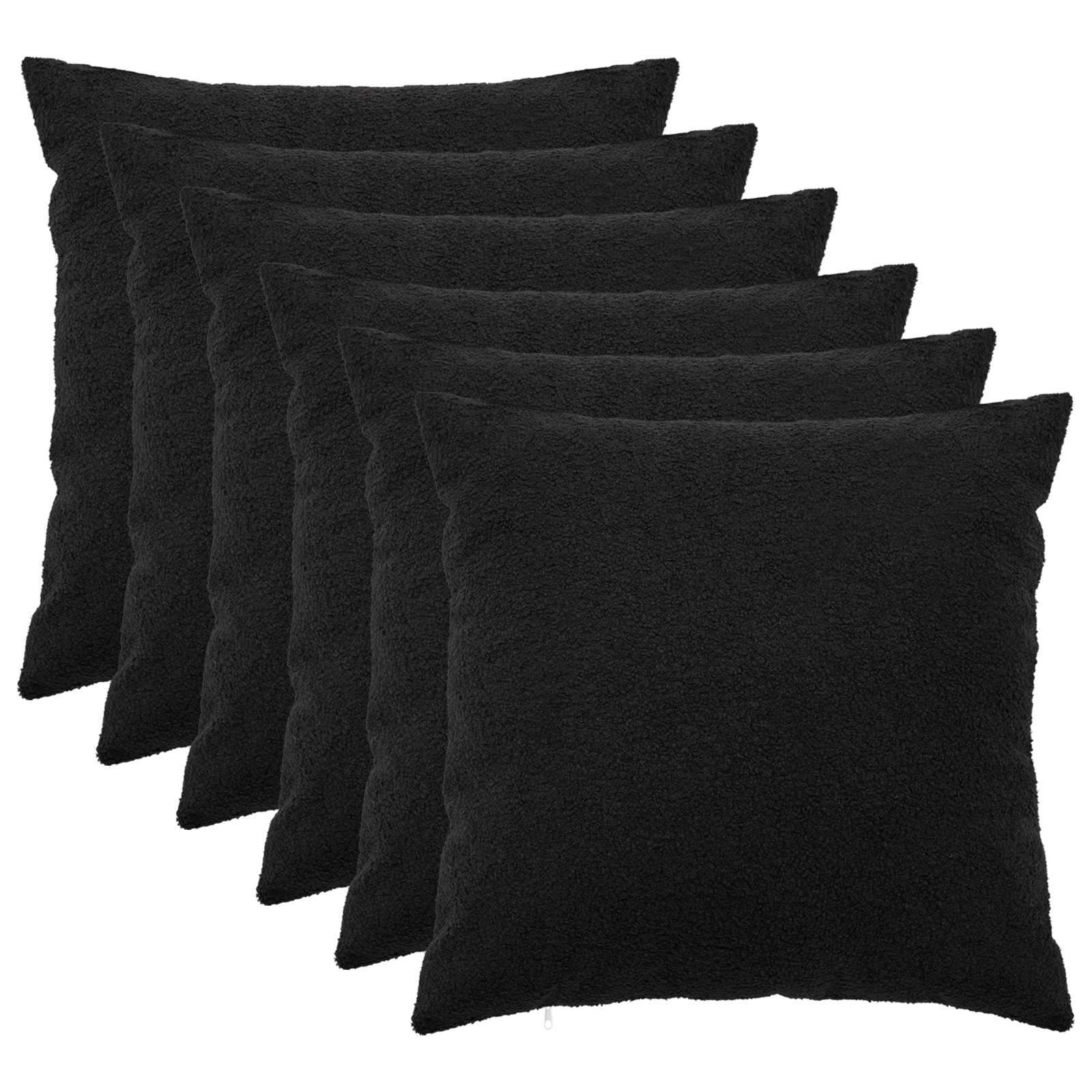 Presvlaka za jastuk 6 pcs HEERLEN Crna 55 x 55 cm Bouclé