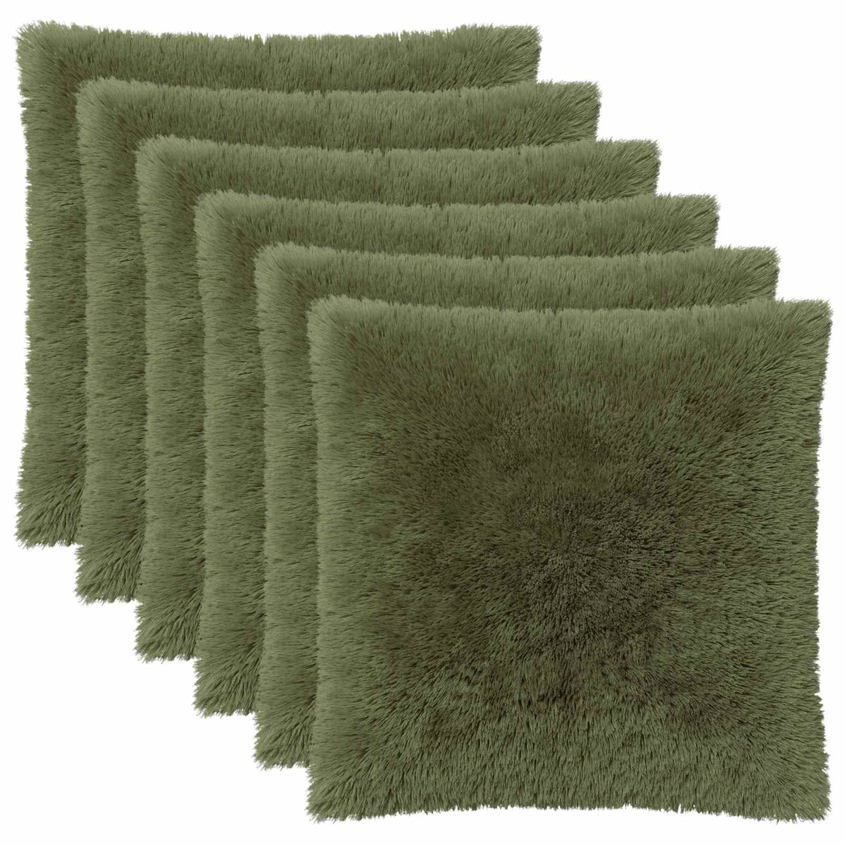 Presvlaka za jastuk 6 pcs HEERLEN Zelena 55 x 55 cm PV flis