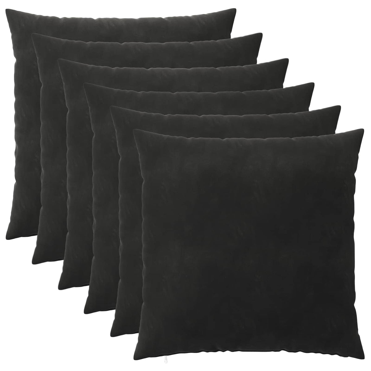 Presvlaka za jastuk 6 pcs HEERLEN Crna 60 x 60 cm Baršun