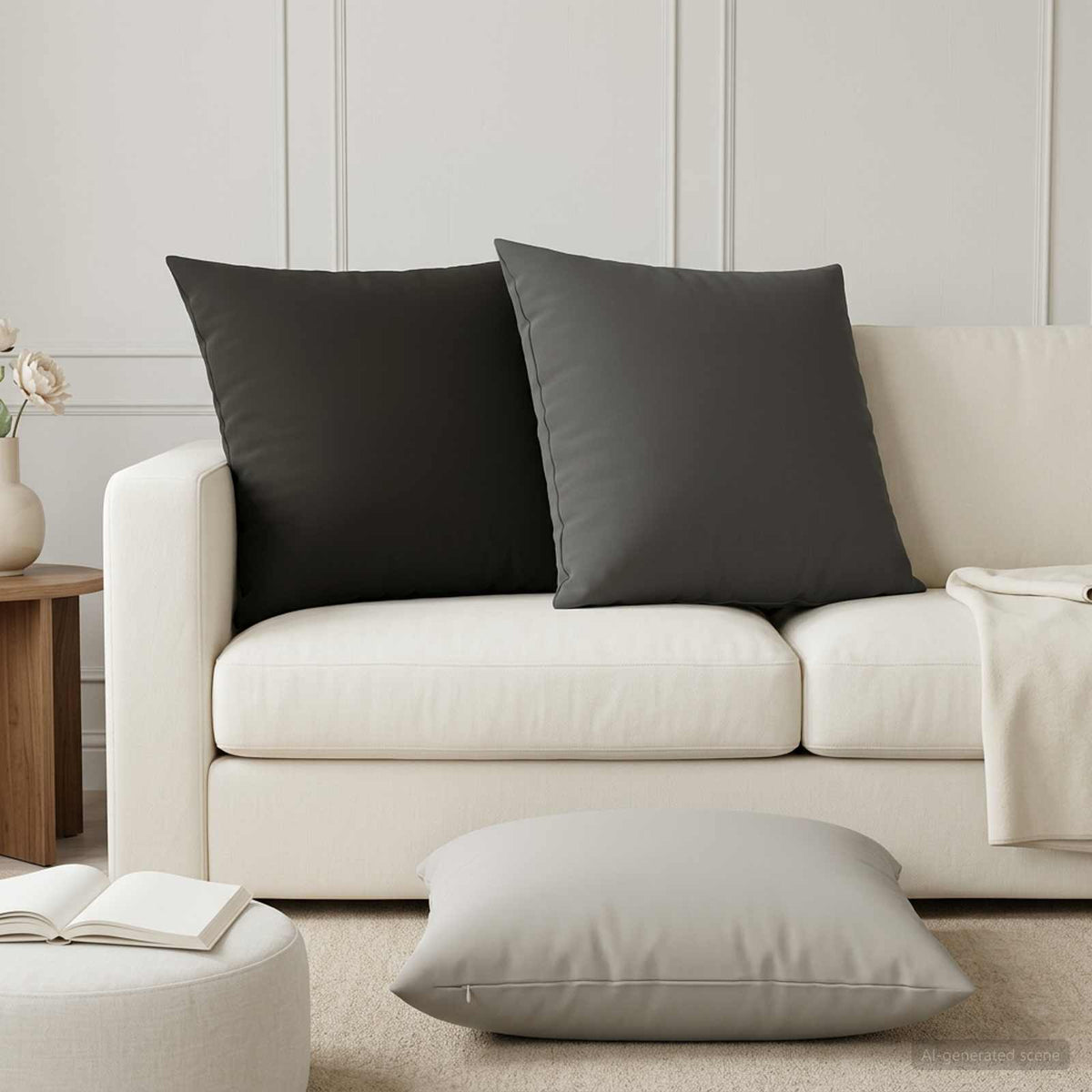 Presvlaka za jastuk 2 pcs HEERLEN Siva 80 x 80 cm Poliester