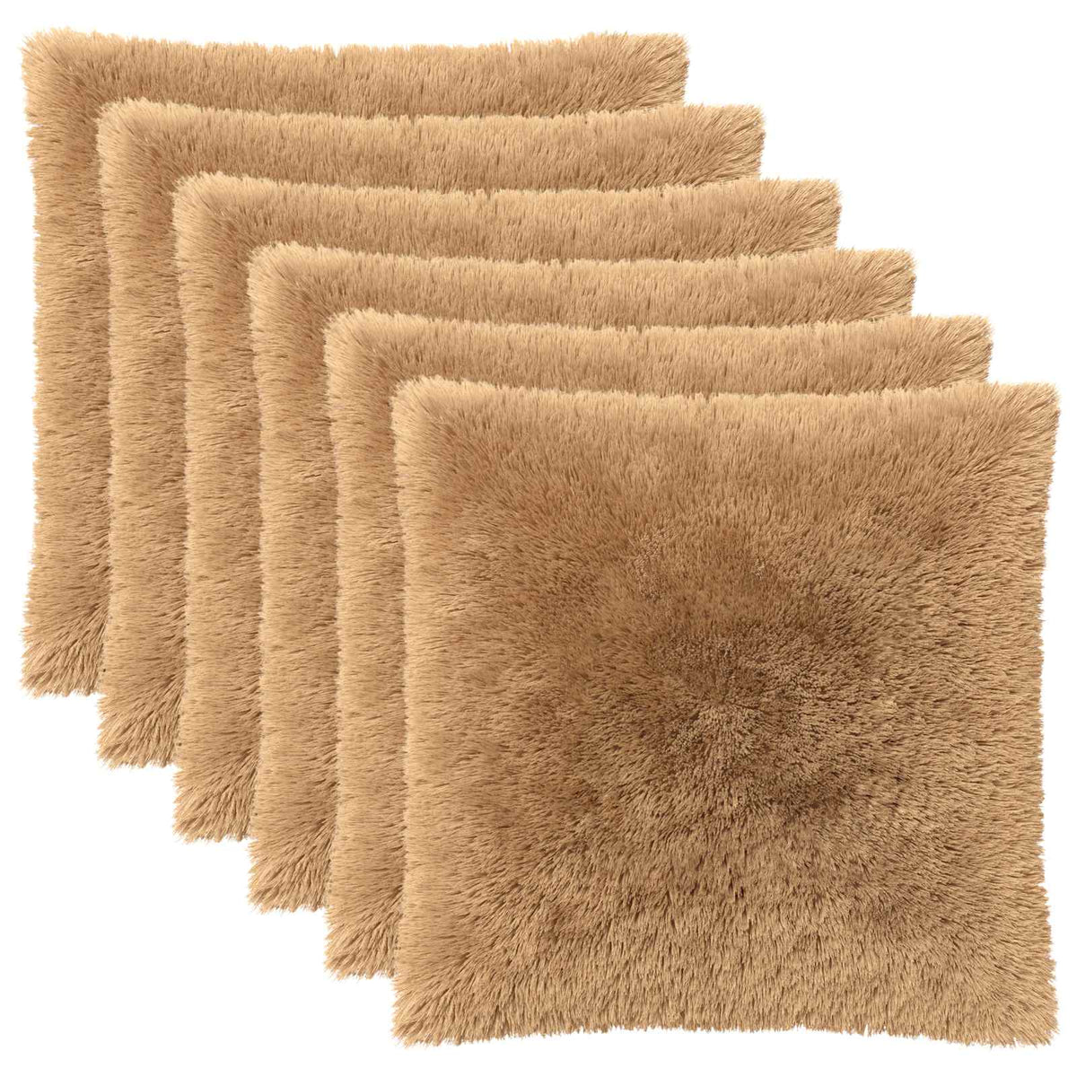 Presvlaka za jastuk 6 pcs HEERLEN Sivosmeđa 65 x 65 cm PV flis