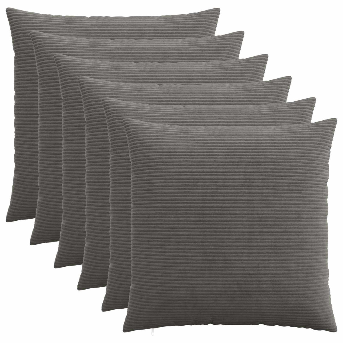 Presvlaka za jastuk 6 pcs HEERLEN Tamnosiva 70 x 70 cm Kord