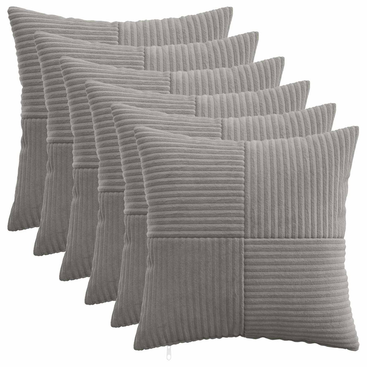 Presvlaka za jastuk 6 pcs ALMELO Svjetlosiva 30 x 30 cm Kord