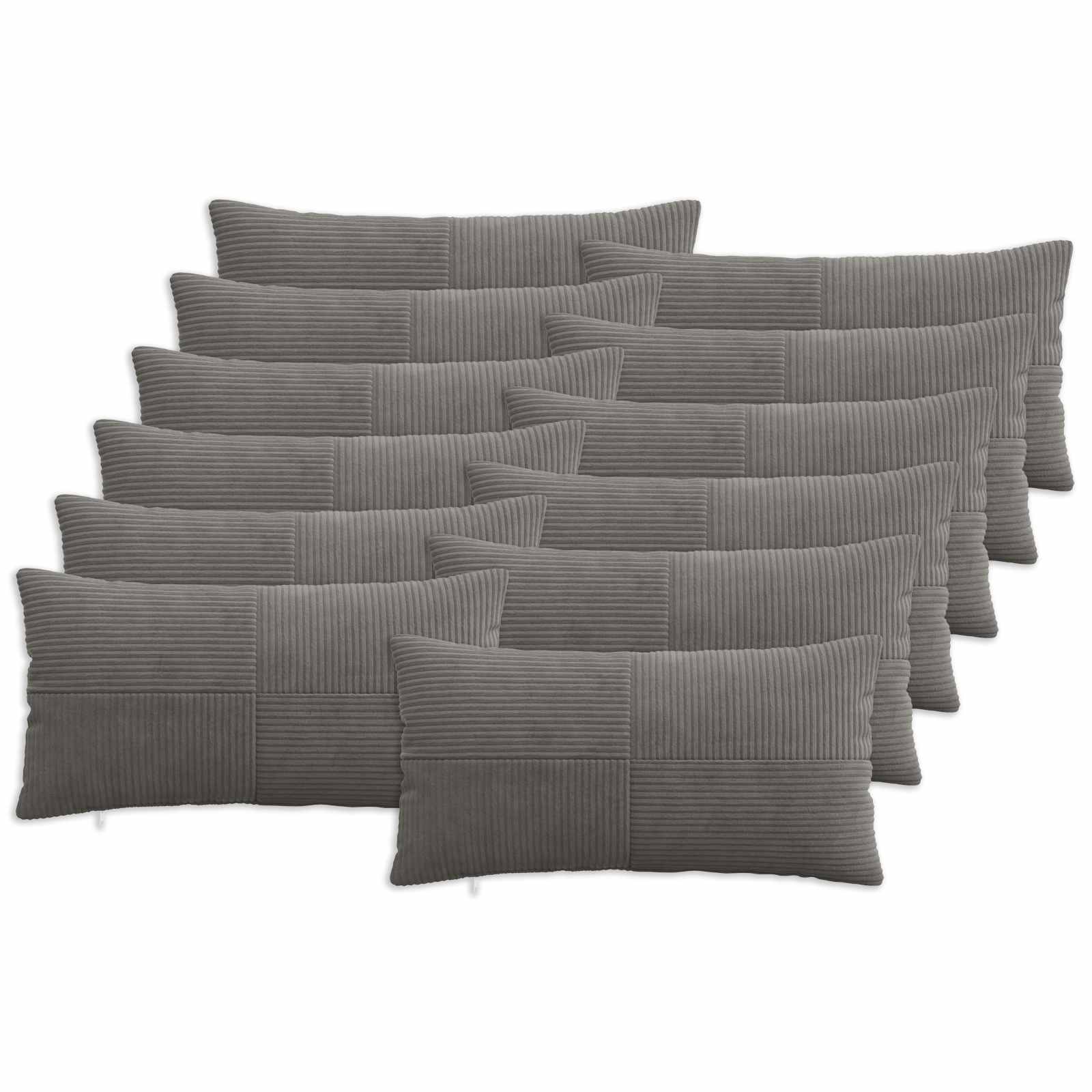 Presvlaka za jastuk 12 pcs ALMELO Tamnosiva 40 x 80 cm Kord