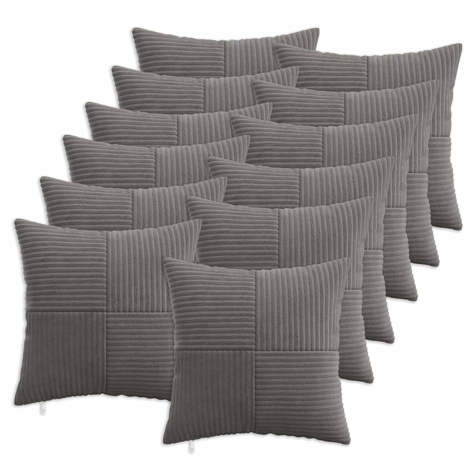 Presvlaka za jastuk 12 pcs ALMELO Tamnosiva 50 x 50 cm Kord