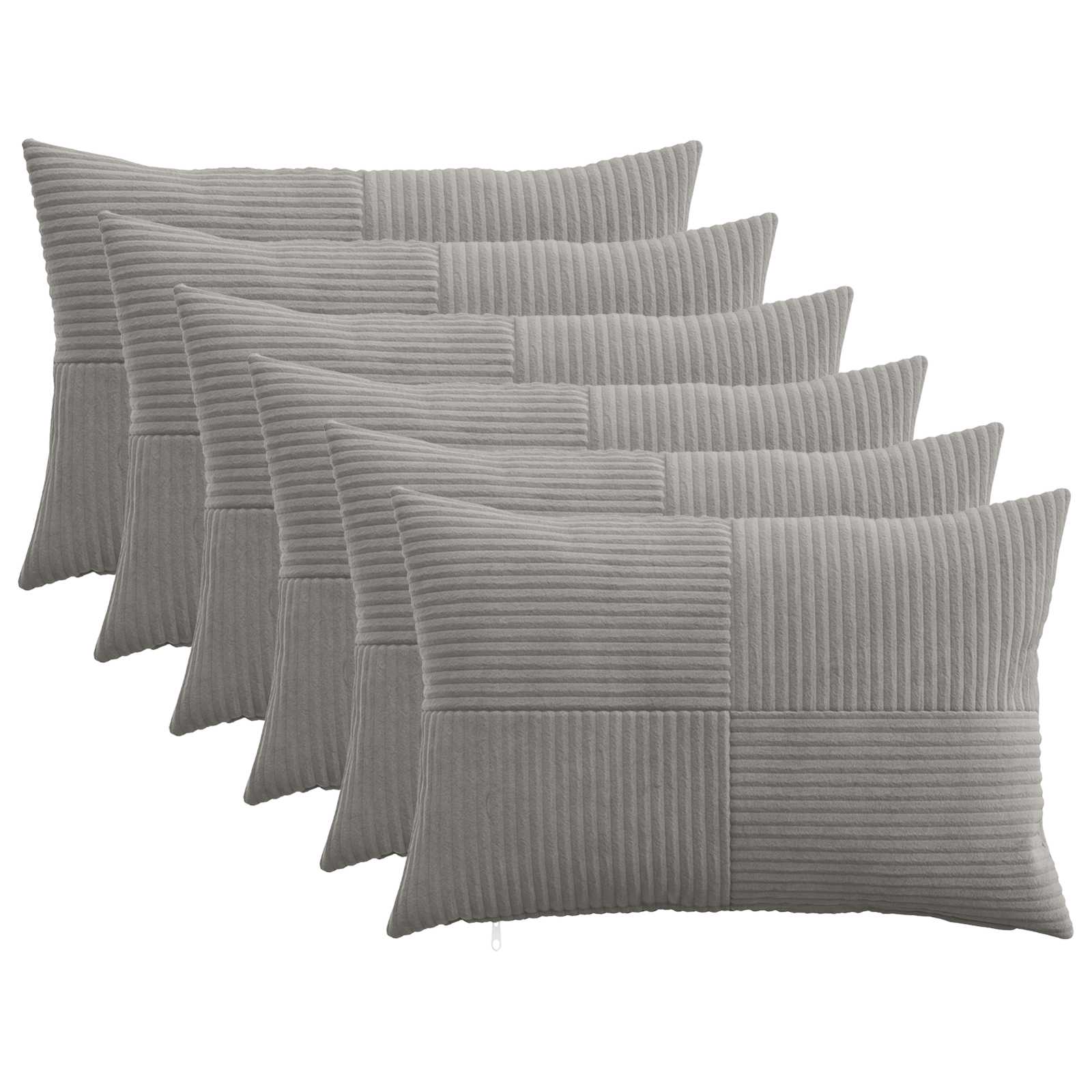 Presvlaka za jastuk 6 pcs ALMELO Svjetlosiva 50 x 80 cm Kord
