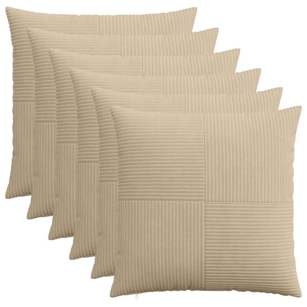 Presvlaka za jastuk 6 pcs ALMELO Sivosmeđa 60 x 60 cm Kord