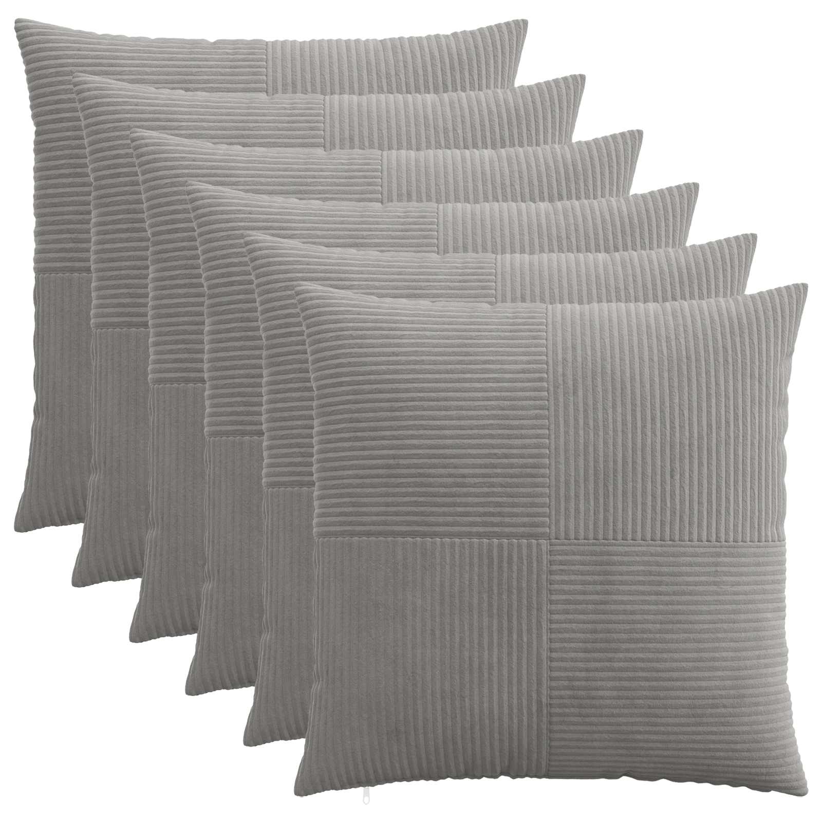 Presvlaka za jastuk 6 pcs ALMELO Svjetlosiva 80 x 80 cm Kord
