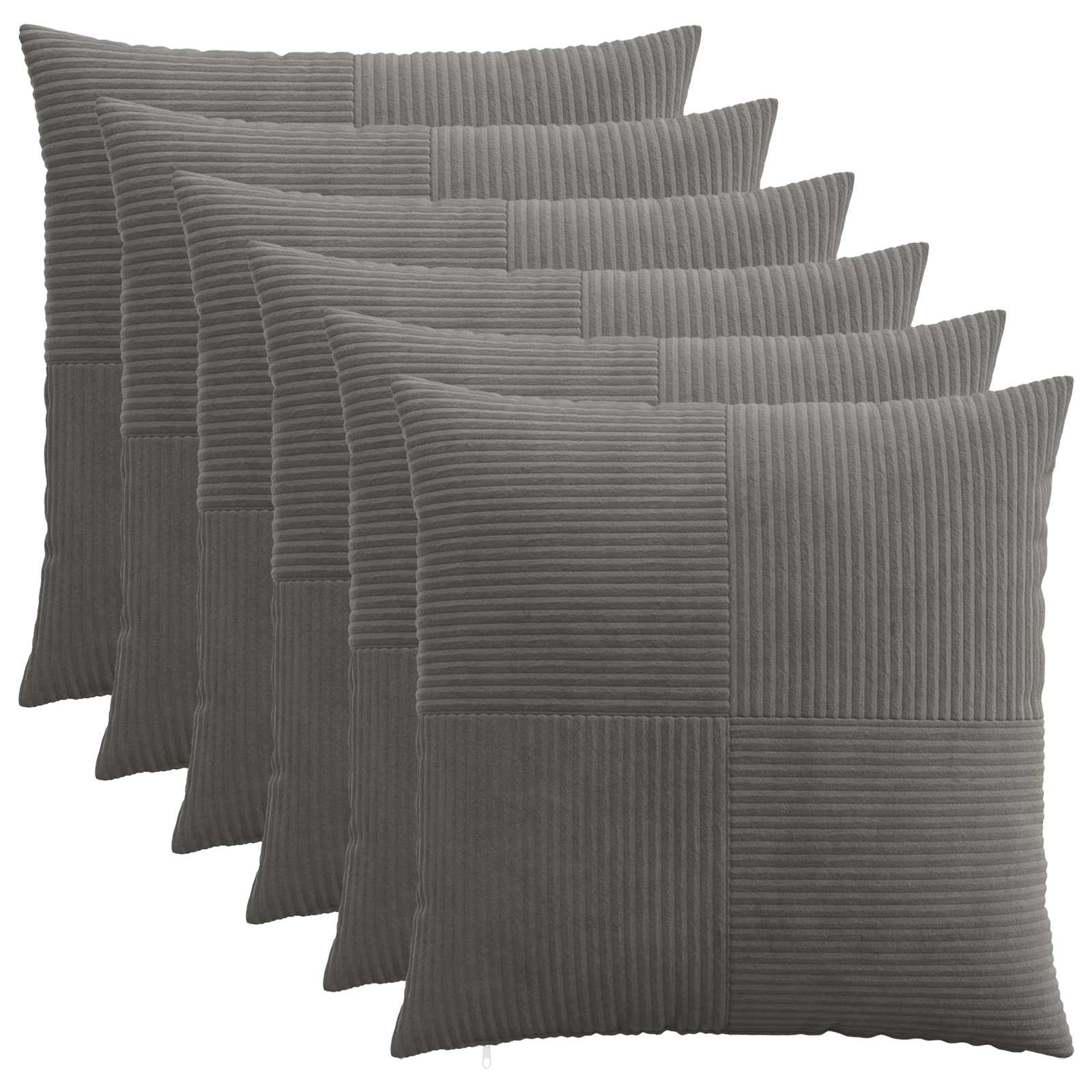 Presvlaka za jastuk 6 pcs ALMELO Tamnosiva 80 x 80 cm Kord