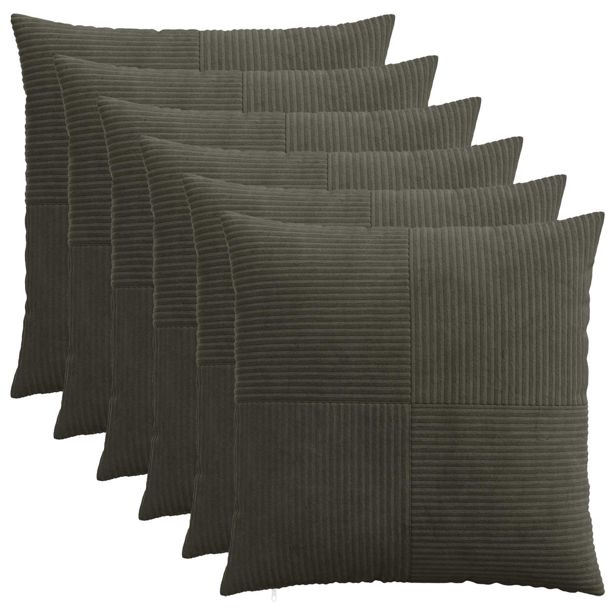 Presvlaka za jastuk 6 pcs ALMELO Antracit 80 x 80 cm Kord