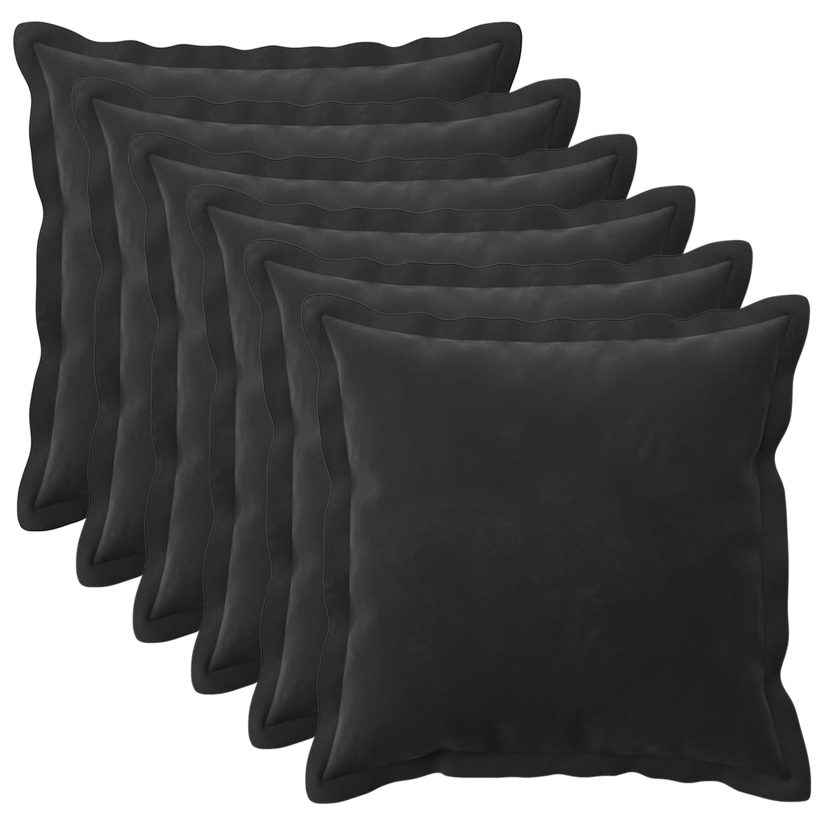Presvlaka za jastuk 6 pcs HOUTEN Crna 30 x 30 cm Baršun