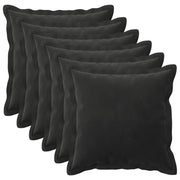 Presvlaka za jastuk 6 pcs HOUTEN Crna 30 x 30 cm Baršun