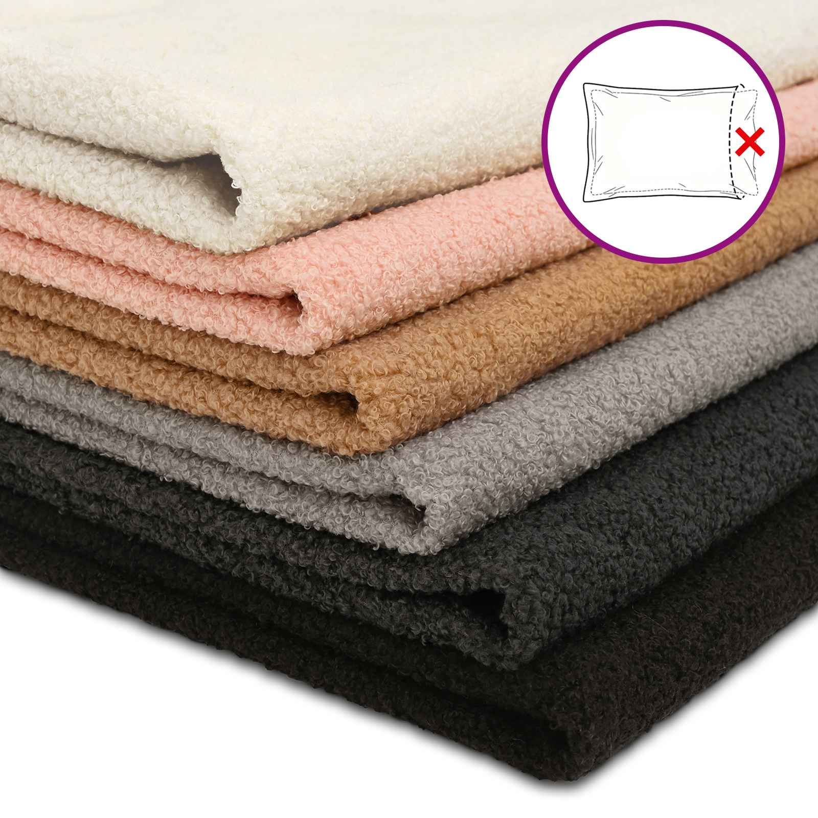 Presvlaka za jastuk 2 pcs HOUTEN Bež 30 x 50 cm Bouclé