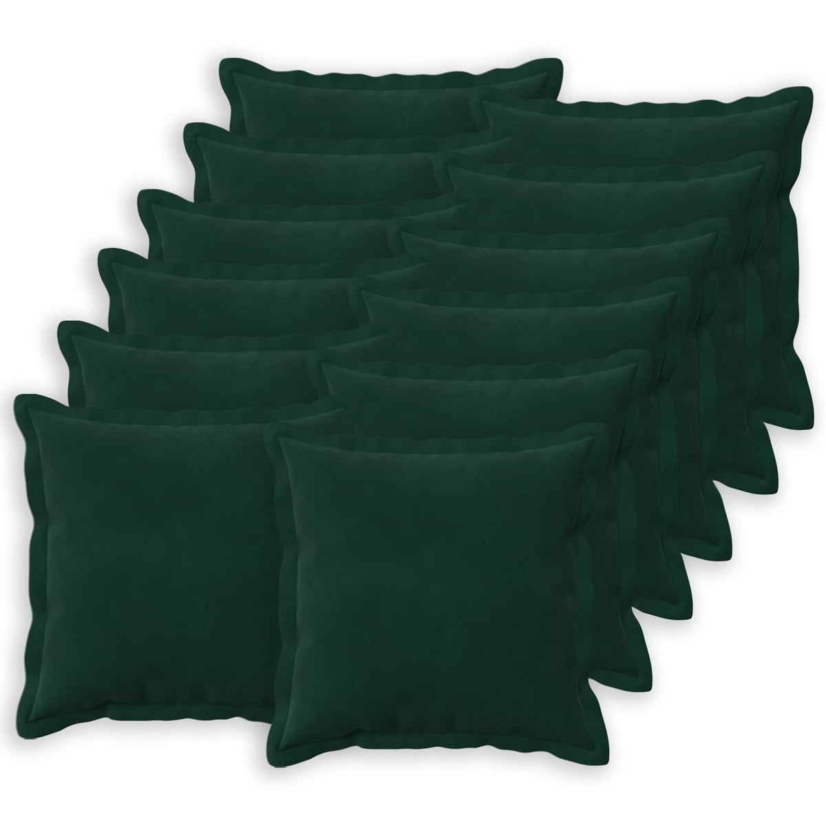 Presvlaka za jastuk 12 pcs HOUTEN Tamnozelena 40 x 40 cm Baršun