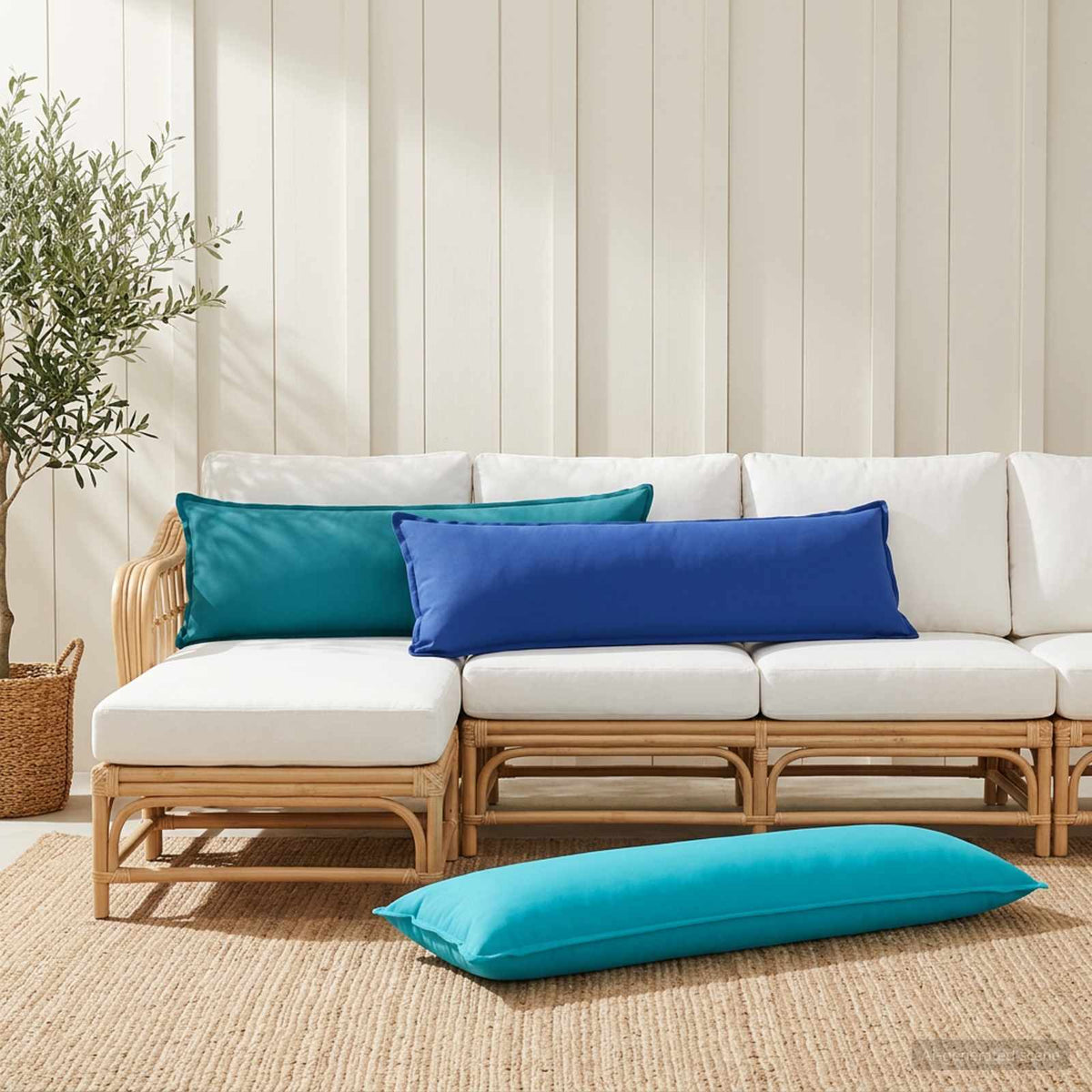 Jastuk s jastukom HOUTEN Svjetloplava 40 x 145 cm Poliester