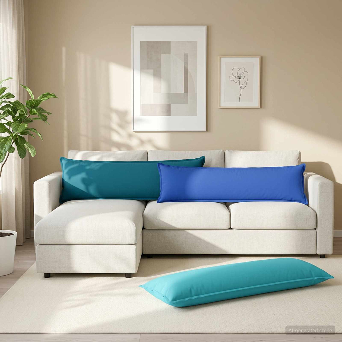 Jastuk s jastukom HOUTEN Svjetloplava 40 x 145 cm Poliester