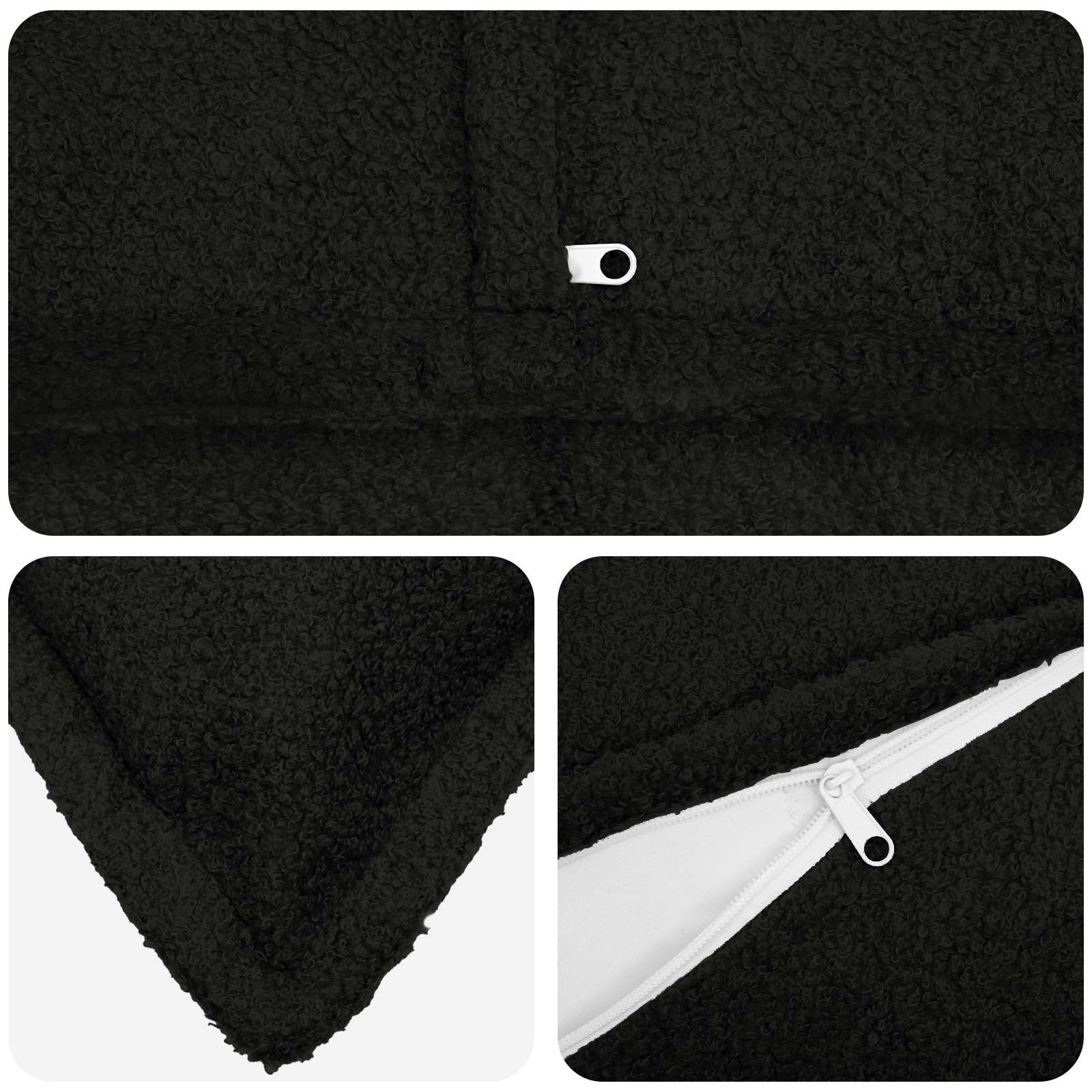 Presvlaka za jastuk 2 pcs HOUTEN Crna 40 x 70 cm Bouclé