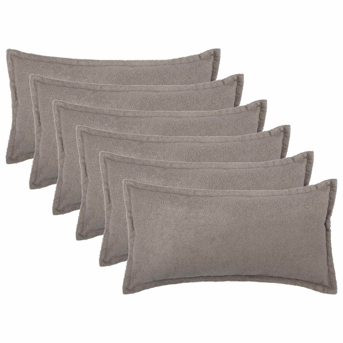 Presvlaka za jastuk 6 pcs HOUTEN Svjetlosiva 40 x 80 cm Bouclé