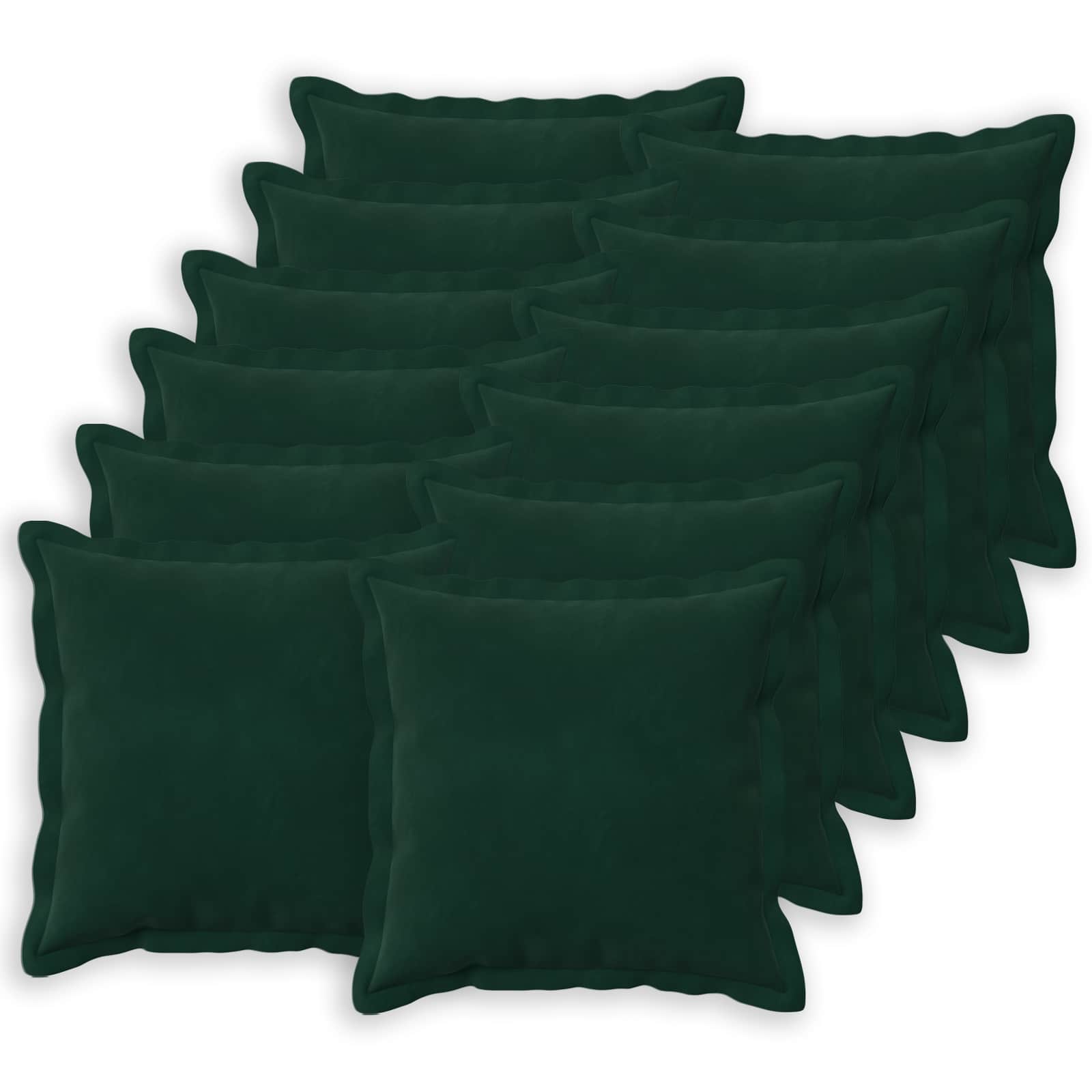 Presvlaka za jastuk 12 pcs HOUTEN Tamnozelena 45 x 45 cm Baršun