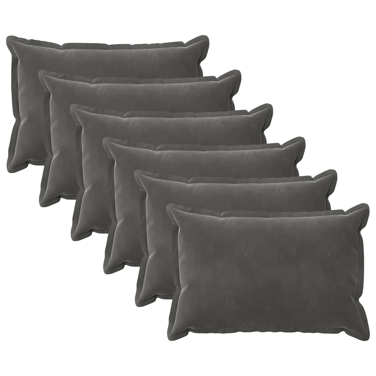 Presvlaka za jastuk 6 pcs HOUTEN Tamnosiva 50 x 70 cm Baršun