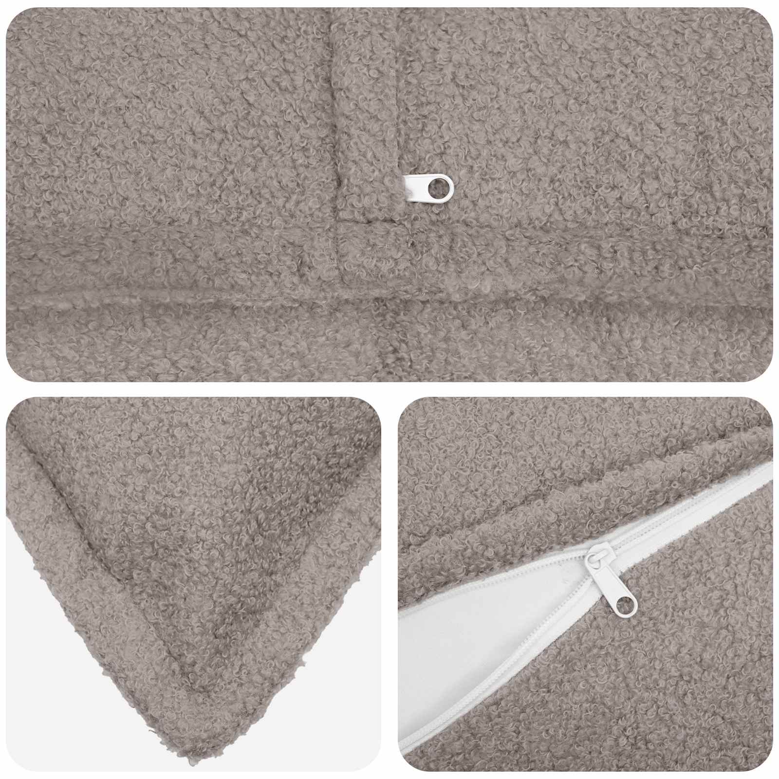 Presvlaka za jastuk 6 pcs HOUTEN Svjetlosiva 55 x 55 cm Bouclé
