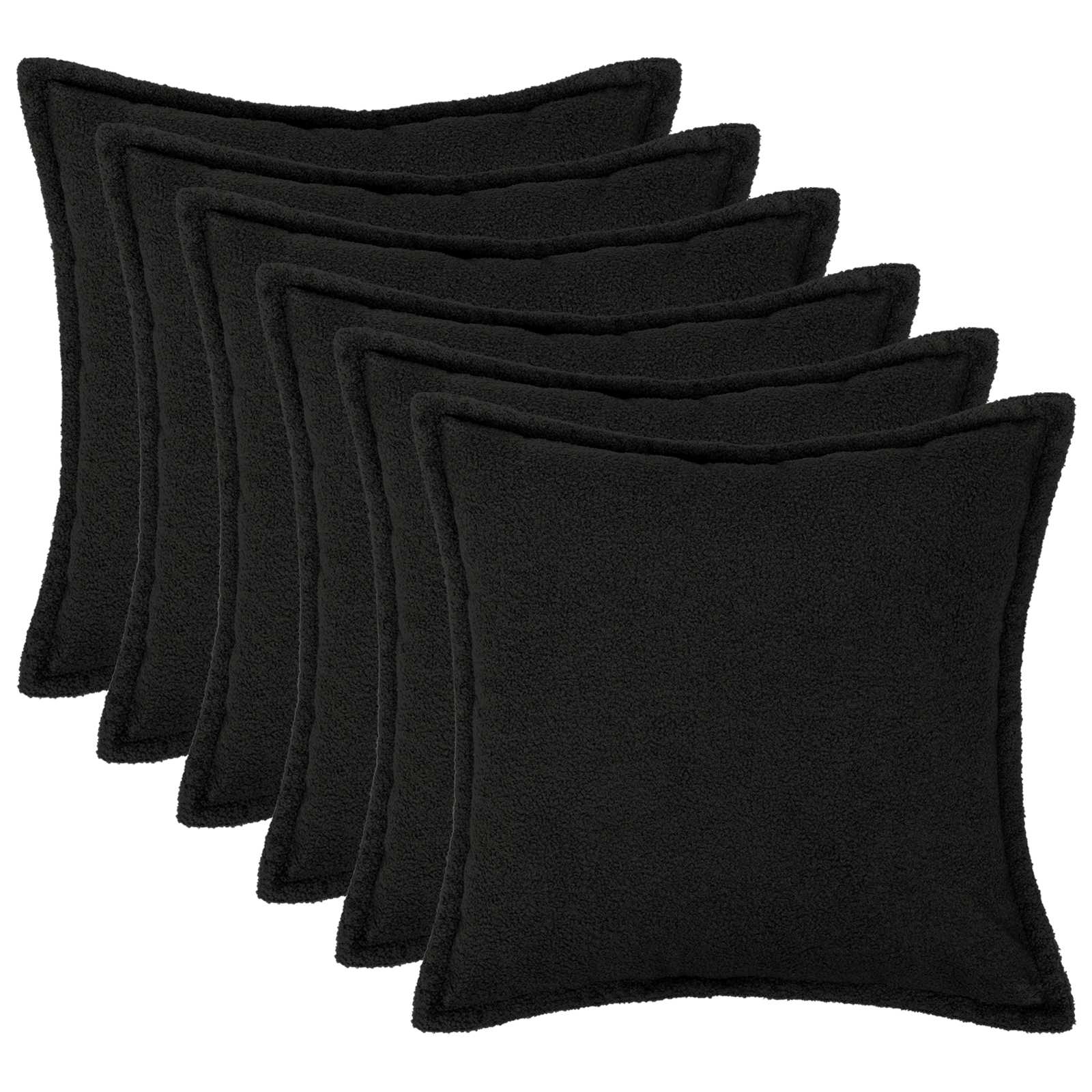 Presvlaka za jastuk 6 pcs HOUTEN Crna 55 x 55 cm Bouclé