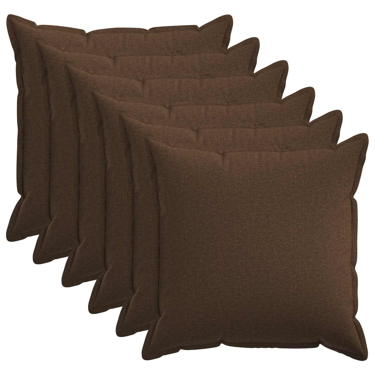 Presvlaka za jastuk 6 pcs HOUTEN Smeđa 60 x 60 cm Umjetni lan