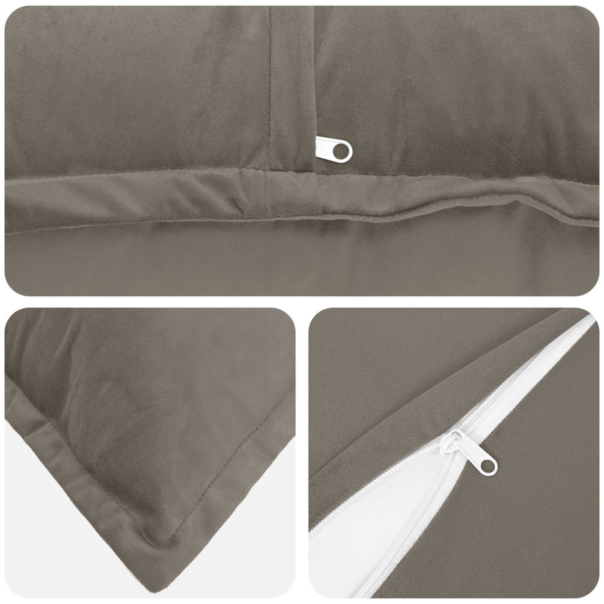 Presvlaka za jastuk 2 pcs HOUTEN Svjetlosiva 60 x 60 cm Baršun