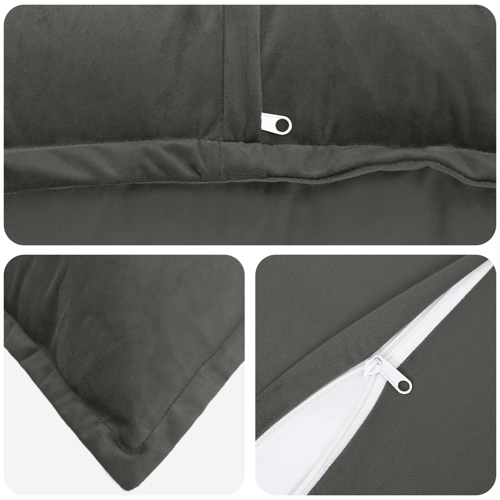 Presvlaka za jastuk 6 pcs HOUTEN Tamnosiva 65 x 65 cm Baršun