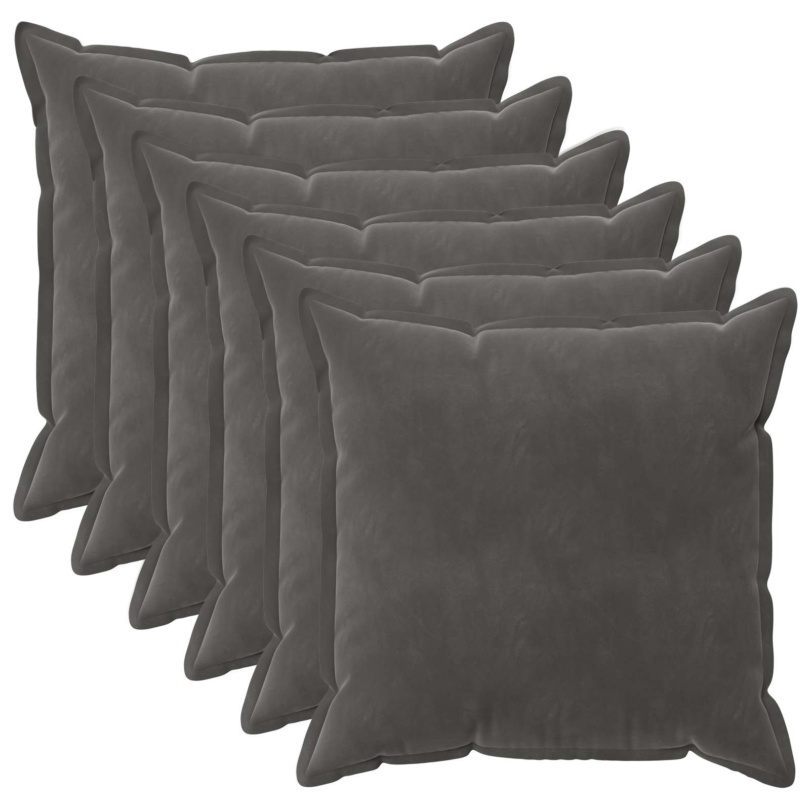 Presvlaka za jastuk 6 pcs HOUTEN Tamnosiva 65 x 65 cm Baršun
