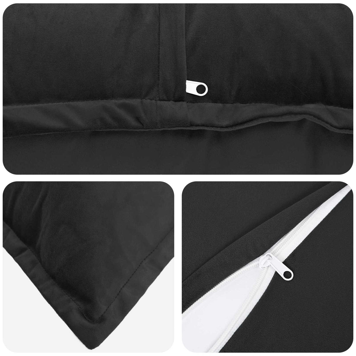 Presvlaka za jastuk 2 pcs HOUTEN Crna 65 x 65 cm Baršun