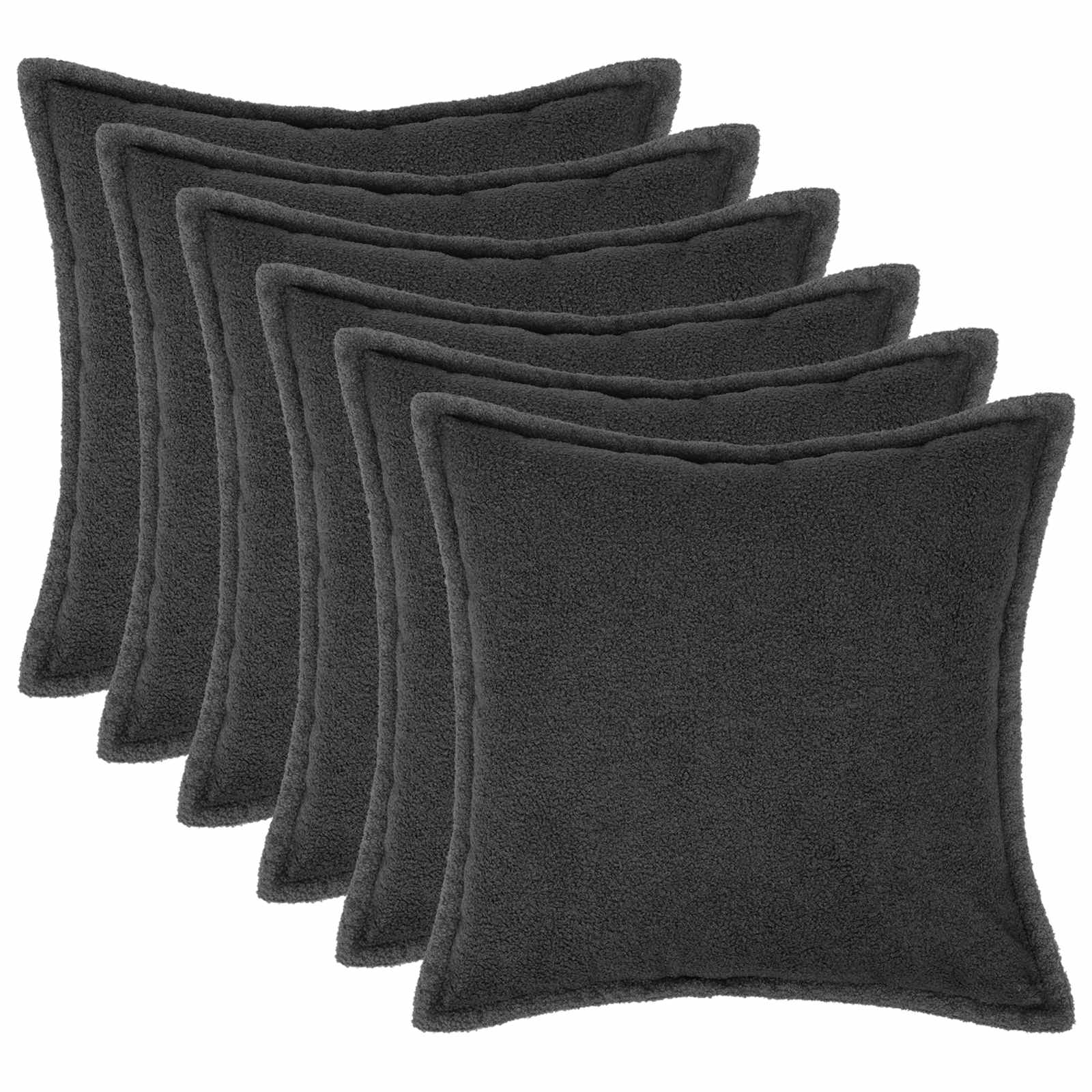 Presvlaka za jastuk 6 pcs HOUTEN Tamnosiva 65 x 65 cm Bouclé