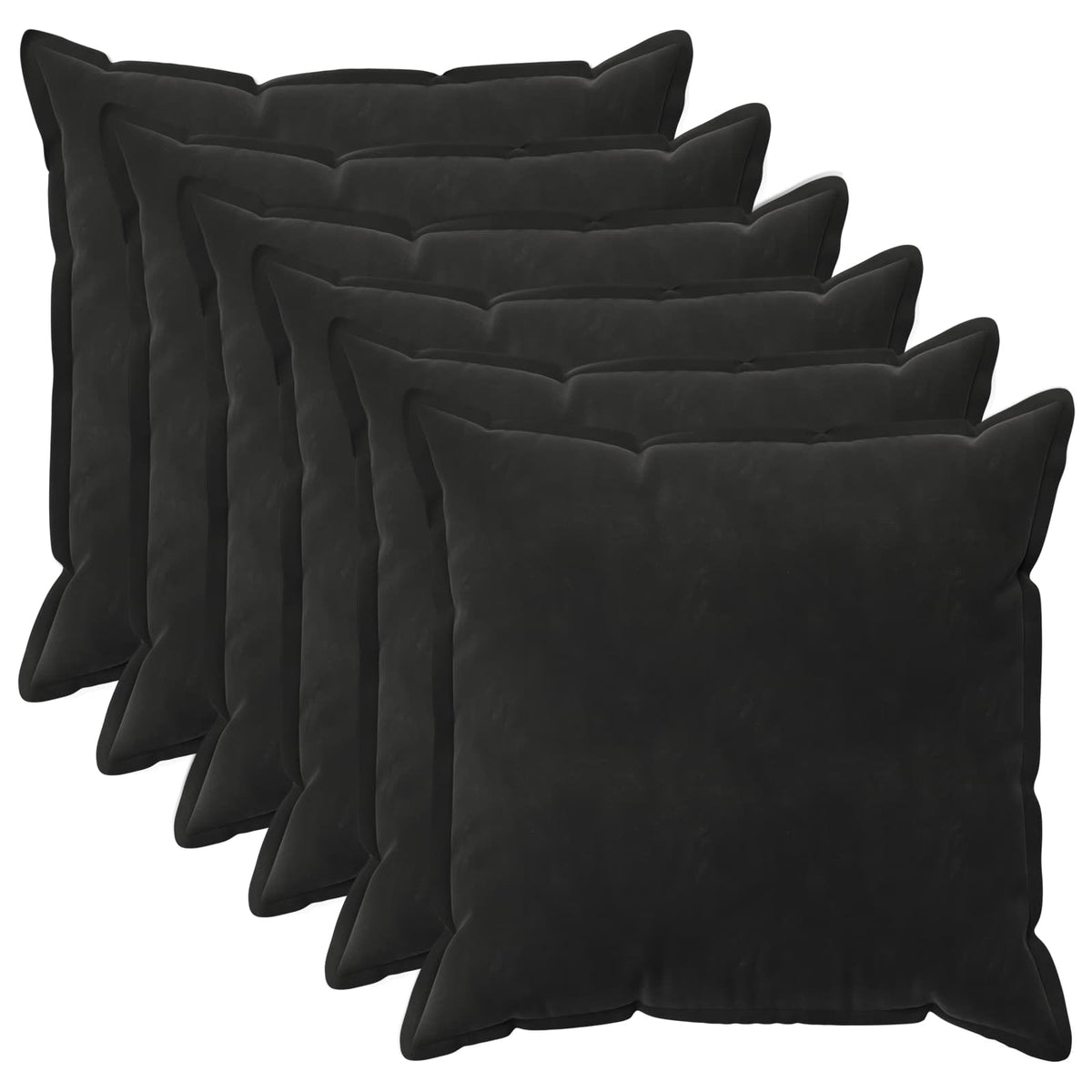 Presvlaka za jastuk 6 pcs HOUTEN Crna 70 x 70 cm Baršun