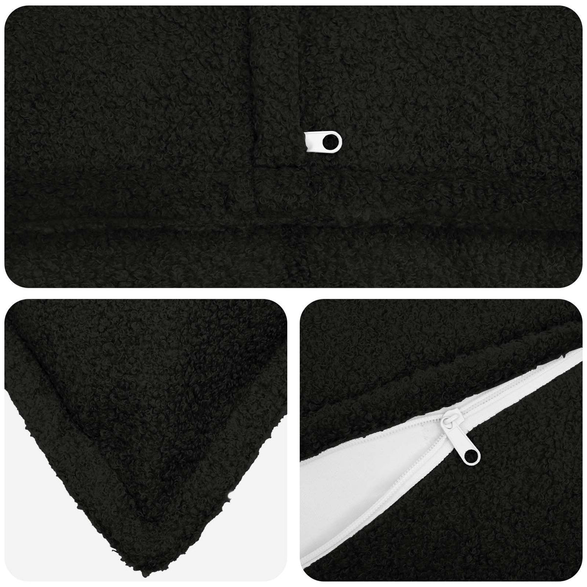 Presvlaka za jastuk 2 pcs HOUTEN Crna 80 x 80 cm Bouclé