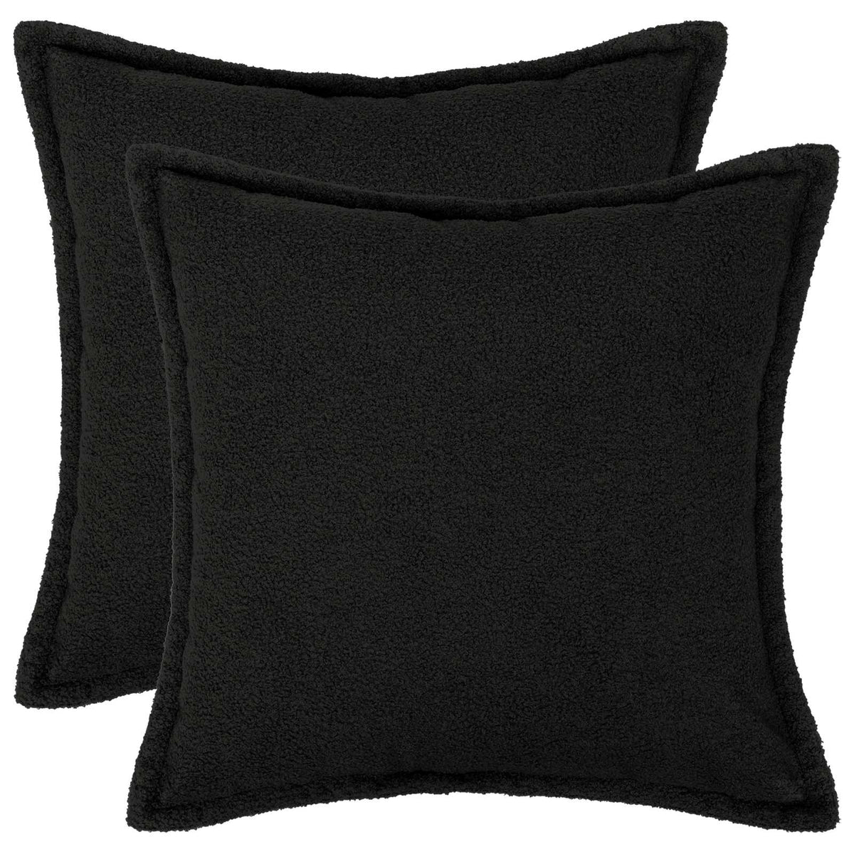 Presvlaka za jastuk 2 pcs HOUTEN Crna 80 x 80 cm Bouclé