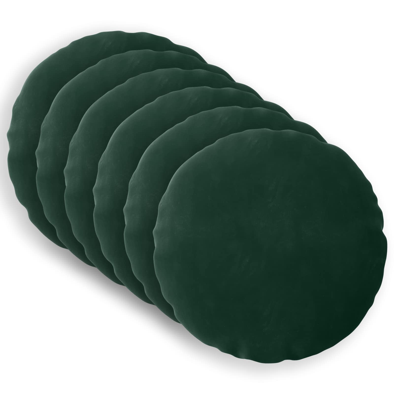 Presvlaka za jastuk 6 pcs HEERLEN Tamnozelena Ø 30 cm Baršun