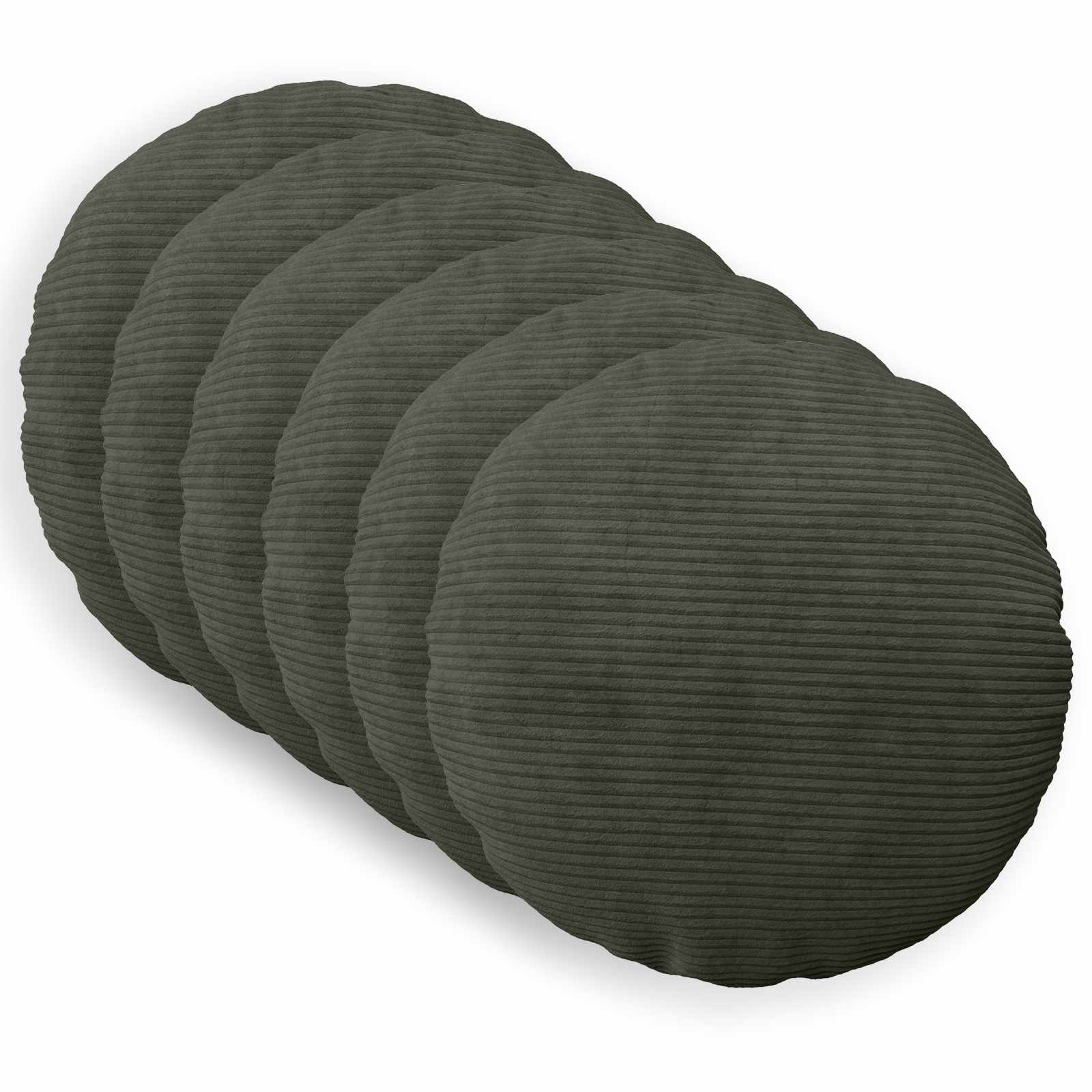 Presvlaka za jastuk 6 pcs HEERLEN Antracit Ø 30 cm Kord
