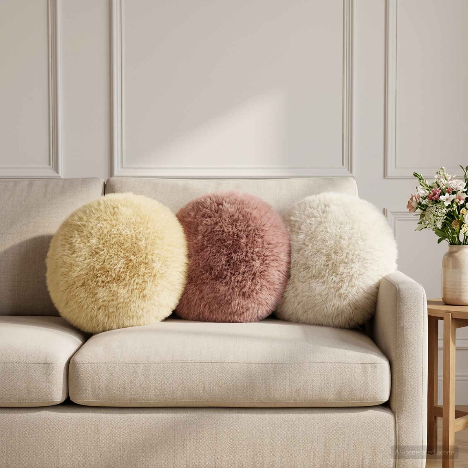 Presvlaka za jastuk 2 pcs HEERLEN Ružičasta Ø 30 cm PV flis